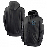 Men's Carolina Panthers New 2020 Nike Gray Black Fan Gear Mascot Performance Full Zip Hoodie,baseball caps,new era cap wholesale,wholesale hats